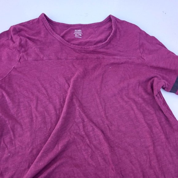 Old Navy Size XL Red Black Stripe Short Sleeve Shirt - Picture 2 of 6